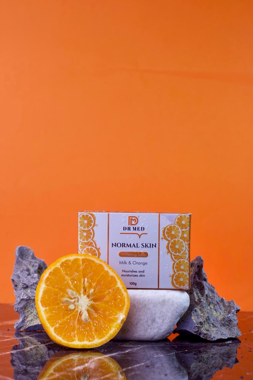 DR MED Normal Whitening Skin Soap (Milk & Orange) 100g.