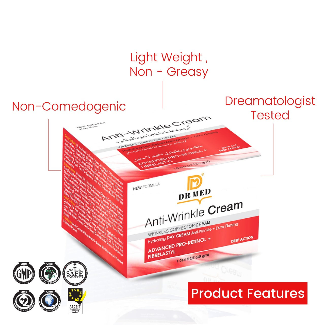 DR MED Anti - Wrinkle Cream ( Wrinkles Corpector Cream ) 30g.