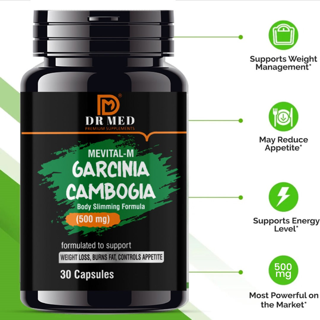DR MED PACK OF 3 Mevital-M Garcinia Cambogia Capsules For (Loss Weight, Burns Fat, Control Appetite) 30 Capsules
