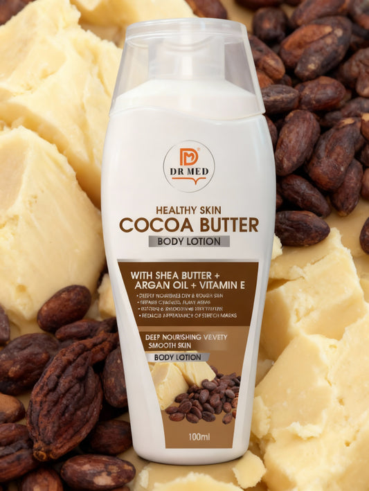 Cocoa Butter Body Lotion with Shea Butter, Argan Oil & Vitamin E – Deep Moisturizing & Skin Softening Formula – 100ml