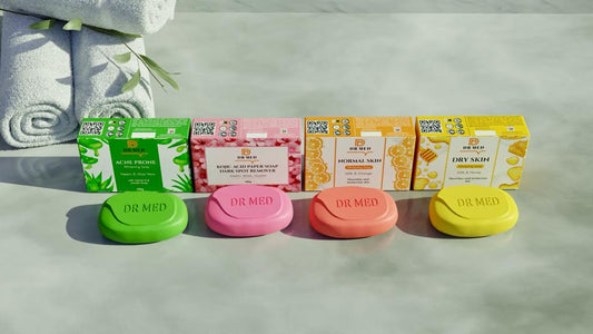 "DR MED Complete Soap Set: Kojic Acid, Acne Prone, Normal Skin, and Dry Skin Formulations for Targeted Skincare"