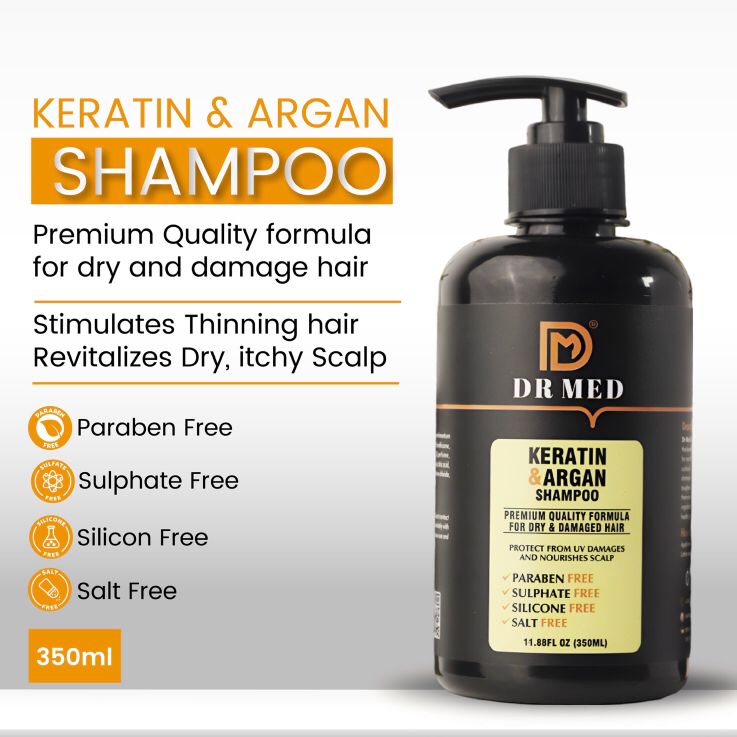 DR MED Keratin & Argan Oil Enriched Shampoo 350ML.