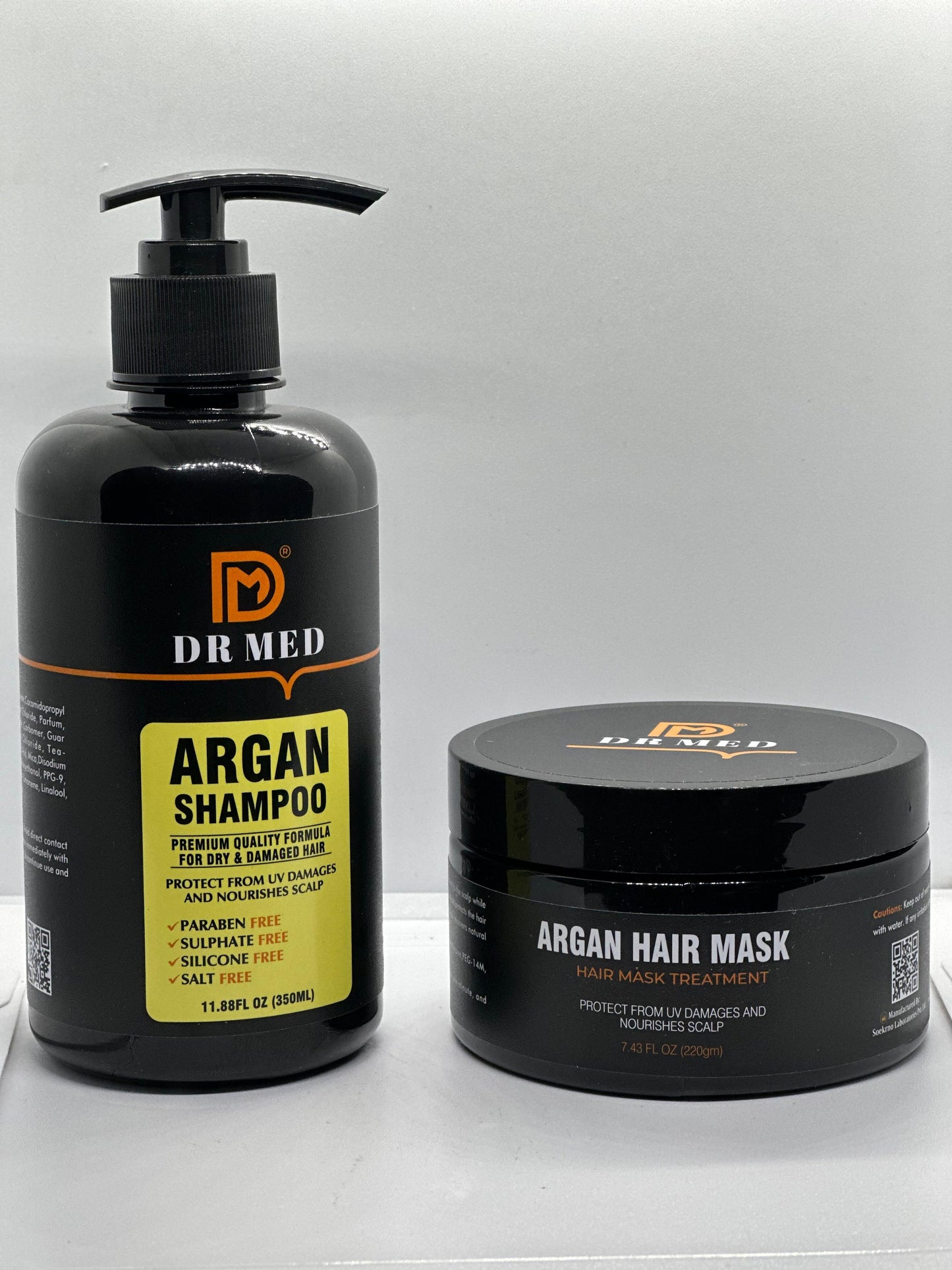 DR MED Argan Shampoo and Hair Mask - The Professional Hair Care Duo for Enhanced Strength and Radiance