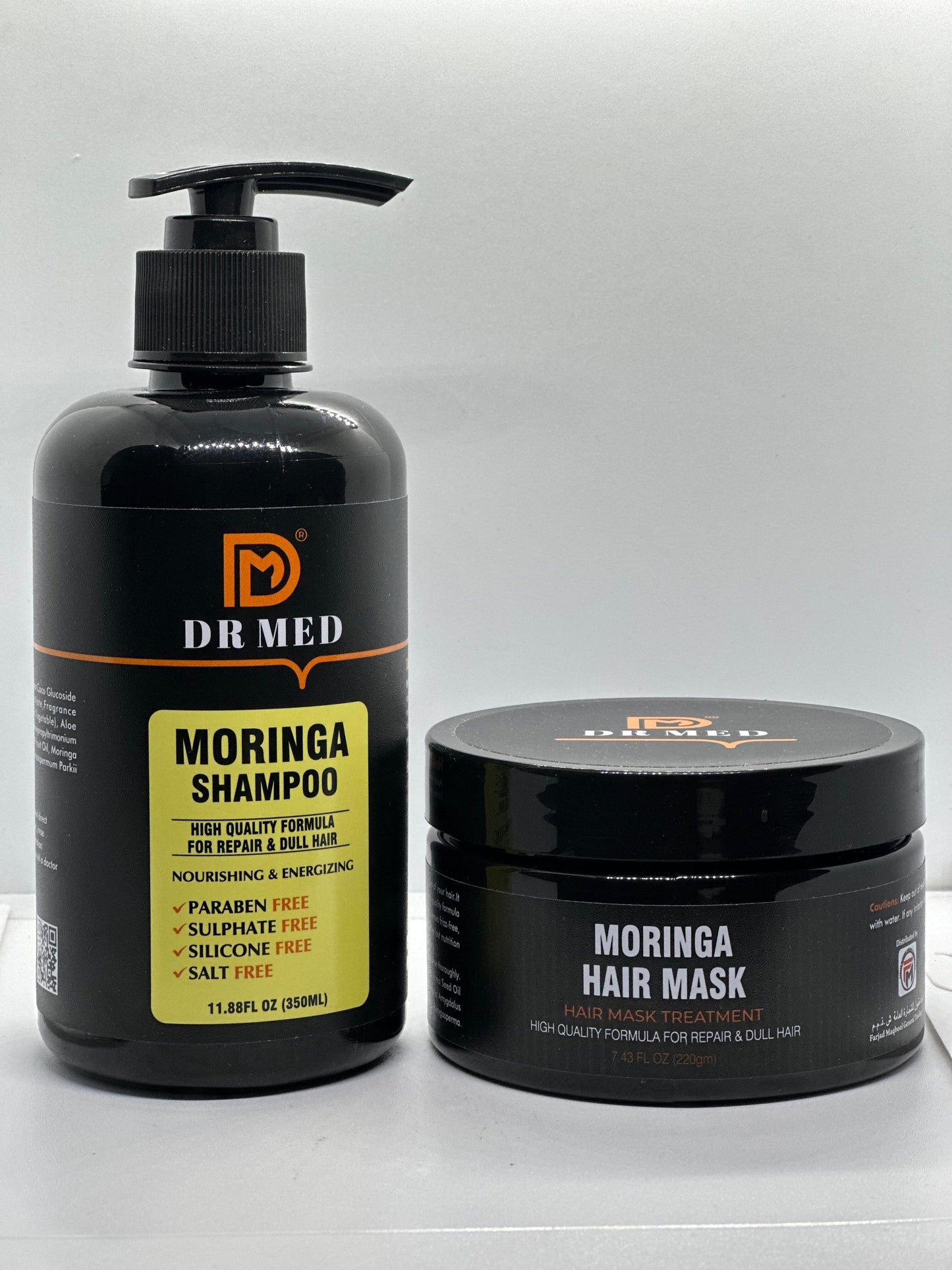 DR MED "Moringa Luxe Hair Care Duo: Shampoo and Hair Mask for Radiant Tresses"