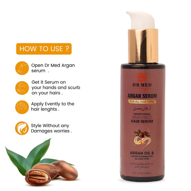 DR MED Argan Hair Serum (Smooth Intense Anti - Frizz Hair) 100ML.