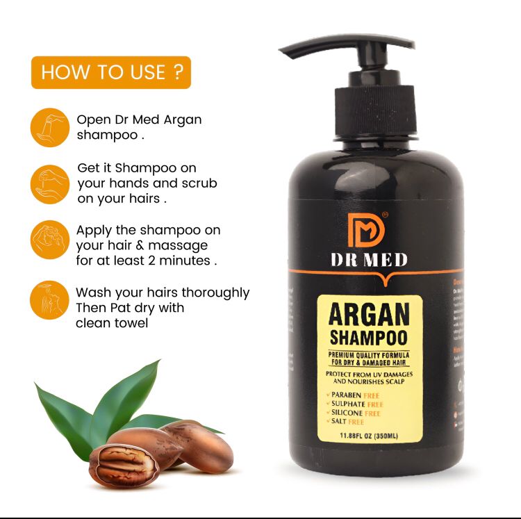 DR MED Argan Shampoo  for Luxurious Hair Care" 350ML.