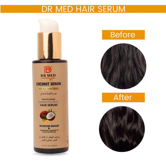 DR MED Coconut Hair serum (Smooth Intense Eliminates - Frizz Hair) 100ML.