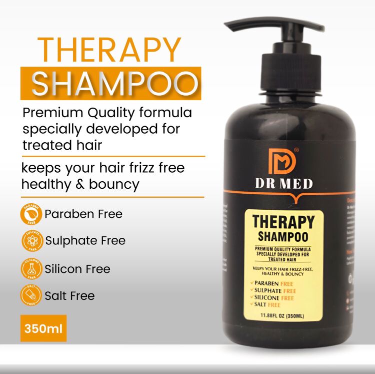 DR MED Therapy Sulphate Free - Paraben free - silicon free - salt free Shampoo - Best for Damaged hairs 350ml