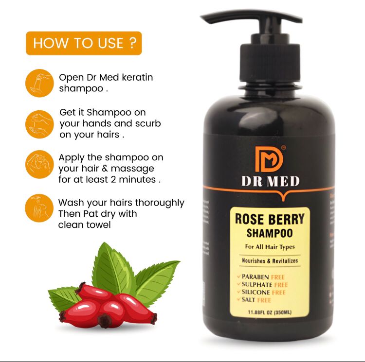 "DR MED Rose Berry Shampoo: Nourishing Care for Vibrant Hair - 350ML"