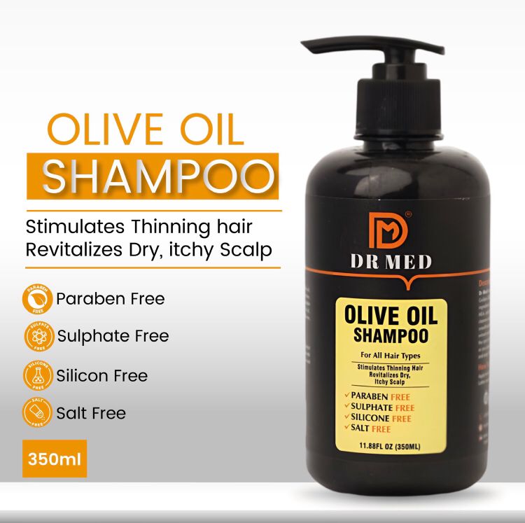 DR MED Olive Oil Shampoo - Nourishing Formula | Paraben-Free, Sulphate-Free, Salt-Free, Silicon-Free