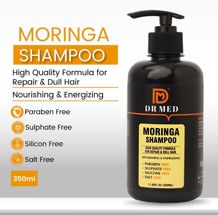 DR MED Moringa shampoo Paraben-Free, Sulphate-Free, Silicone-Free, Salt-Free 350ML.