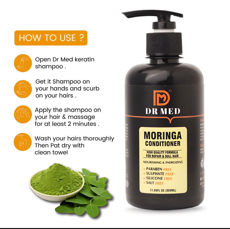 "DR MED Moringa Conditioner: Elevating Hair Wellness Through Natural Brilliance" 350ML.