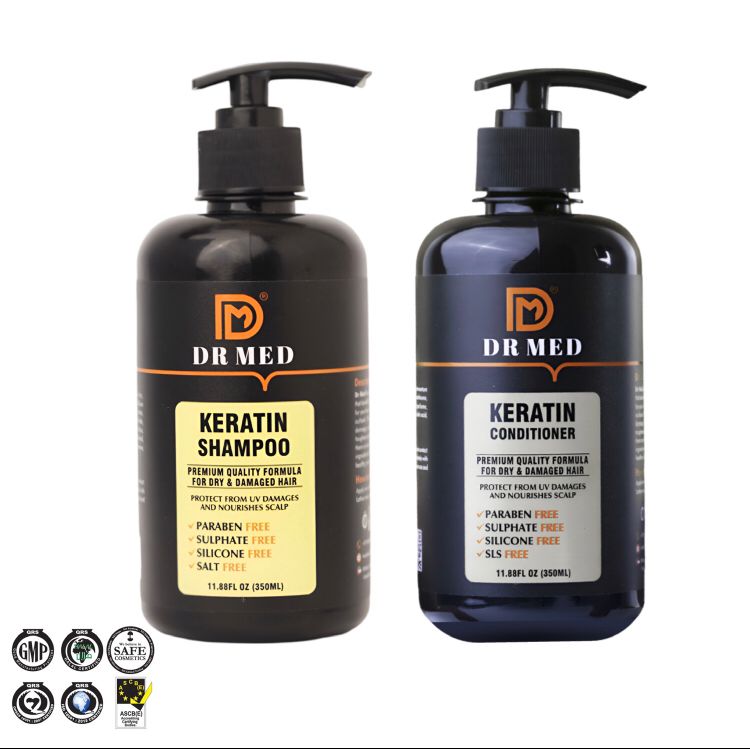 "DR MED Keratin "Professional Strength Hair Care Duo: Shampoo and Conditioner (350mL each)"