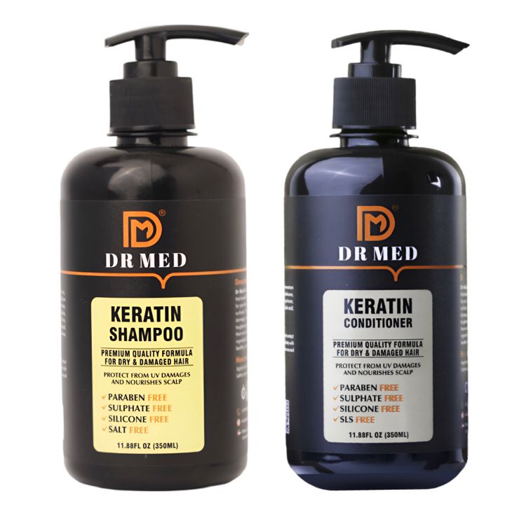 "DR MED Keratin "Professional Strength Hair Care Duo: Shampoo and Conditioner (350mL each)"