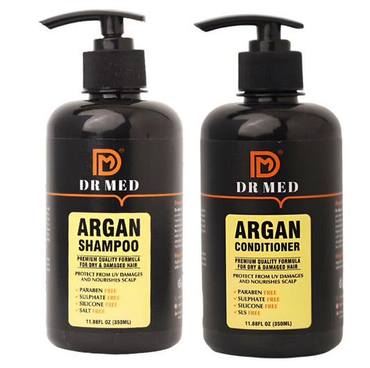 "DR MED Argan Infused Hair Care Set: Nourishing Shampoo & Conditioner Duo - 2 x 350ML"