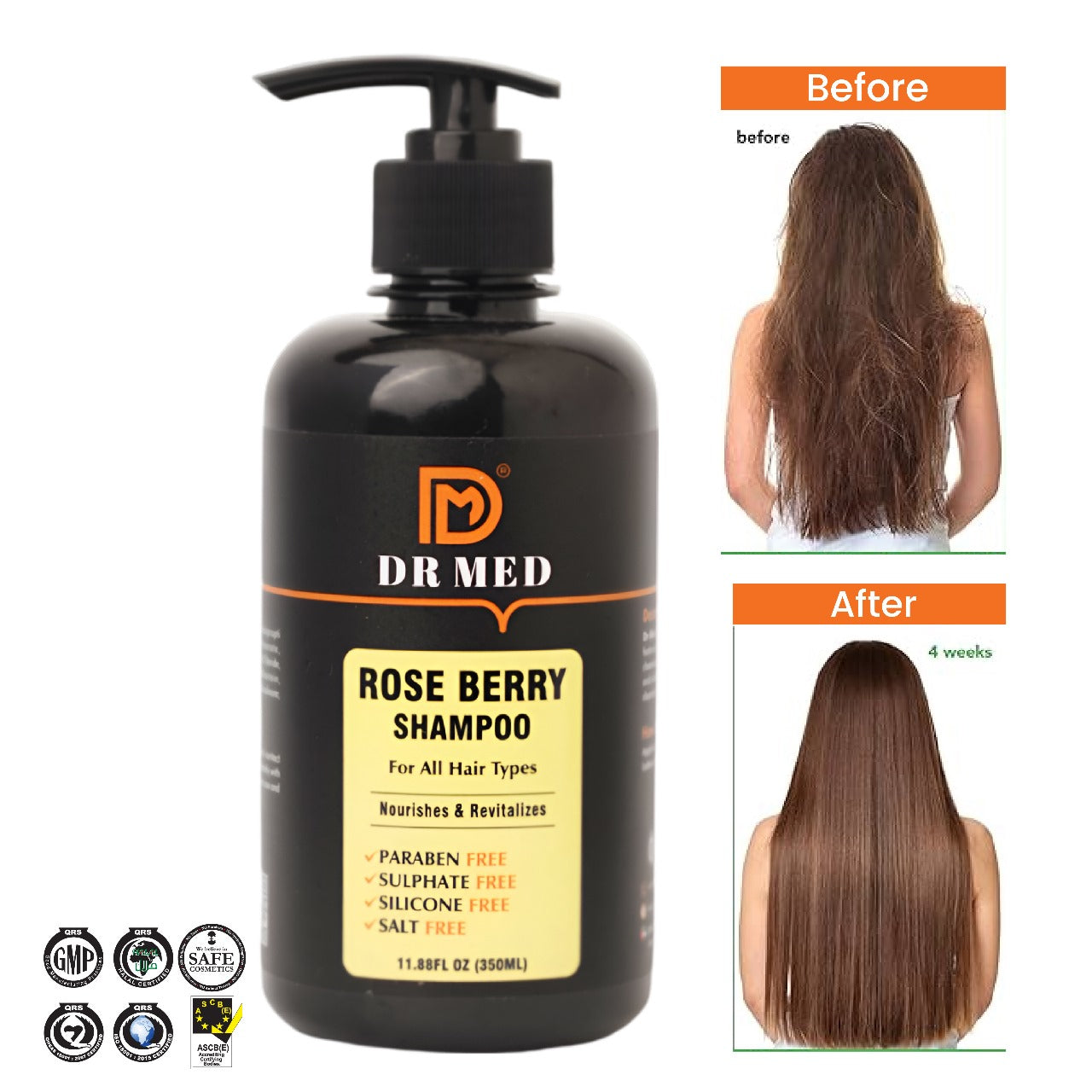 "DR MED Rose Berry Shampoo: Nourishing Care for Vibrant Hair - 350ML"