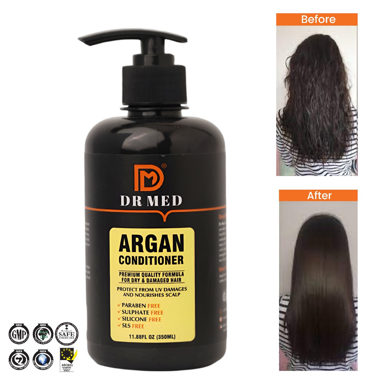 DR MED Argan Conditioner (Nourishing Elixir for Luxurious Hair Hydration and Vitality) 350ML.