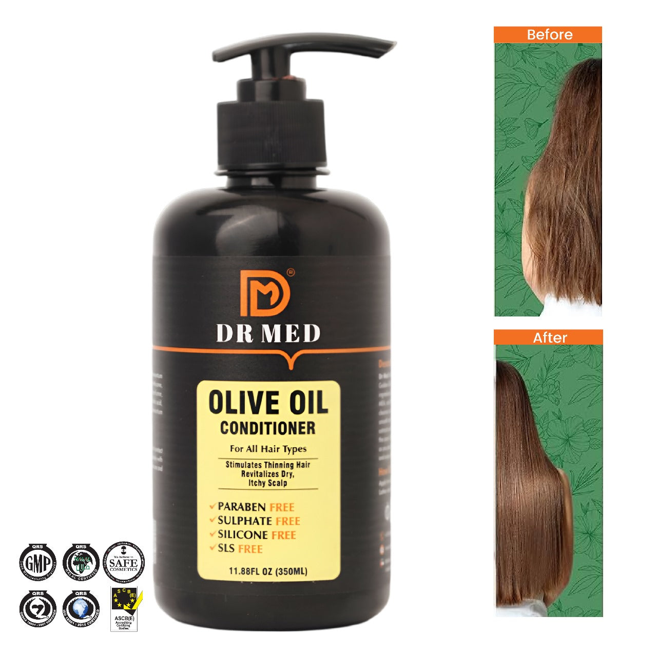 *DR MED Olive Oil Conditioner - 350ml - Paraben, Salt, Silicone, and Sulphate-Free Formula*