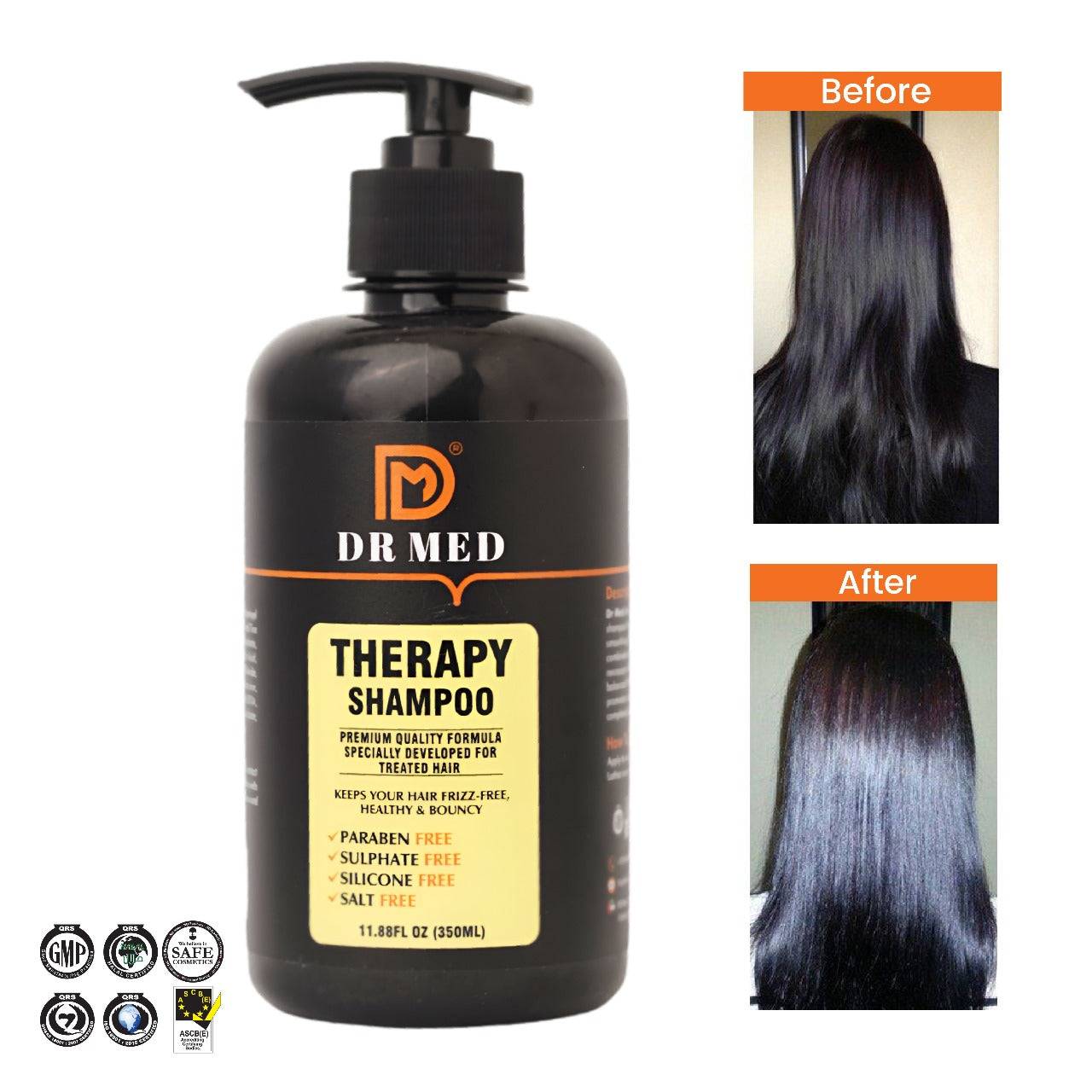 DR MED Therapy Sulphate Free - Paraben free - silicon free - salt free Shampoo - Best for Damaged hairs 350ml