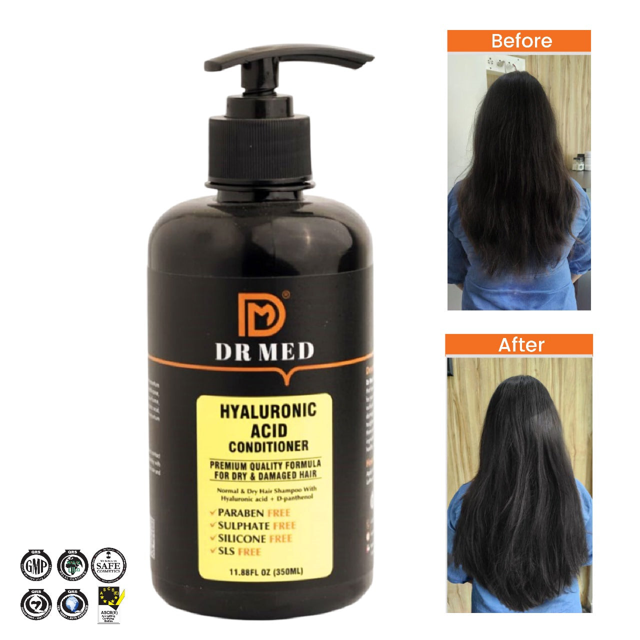 "DR MED Hyaluronic Acid Conditioner: Intensive Hydration for Nourished Hair - 350ML"