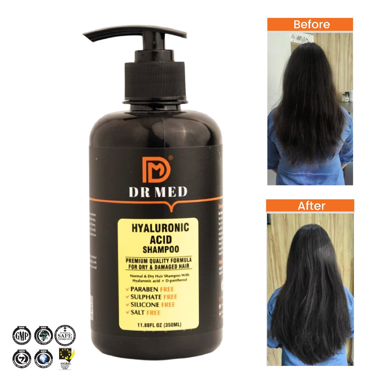 "DR MED Hyaluronic Acid Shampoo: Deep Hydration for Healthy Hair - 350ML"