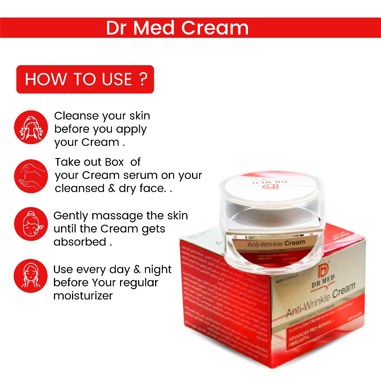 DR MED Anti - Wrinkle Cream ( Wrinkles Corpector Cream ) 30g.