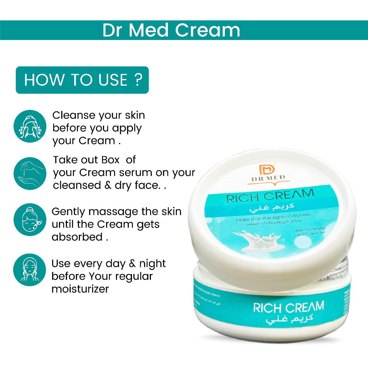 DR MED Rich Cream with Goat Milk - Nourish Your Skin for Lasting Radiance 100ML