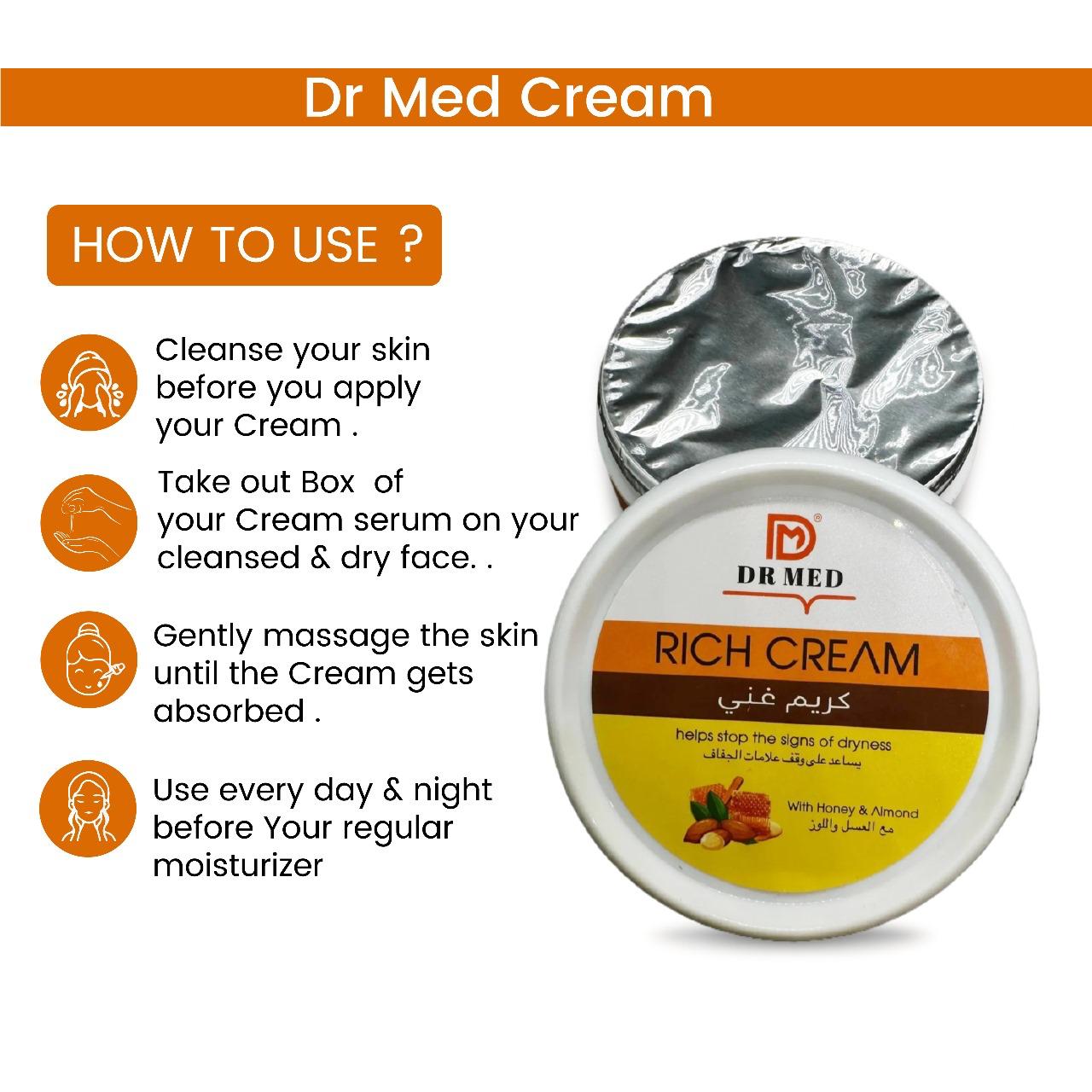 DR MED Rich Cream with Honey & Almond - Nourish Your Skin with Pure Delight 100ML