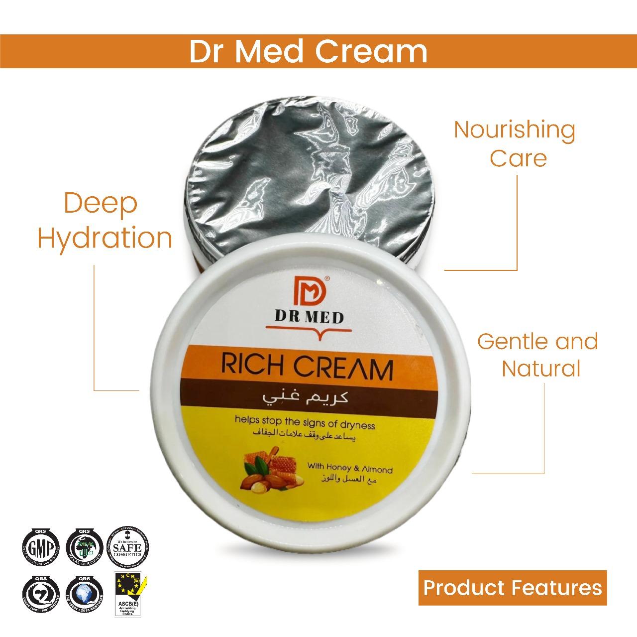 DR MED Rich Cream with Honey & Almond - Nourish Your Skin with Pure Delight 100ML