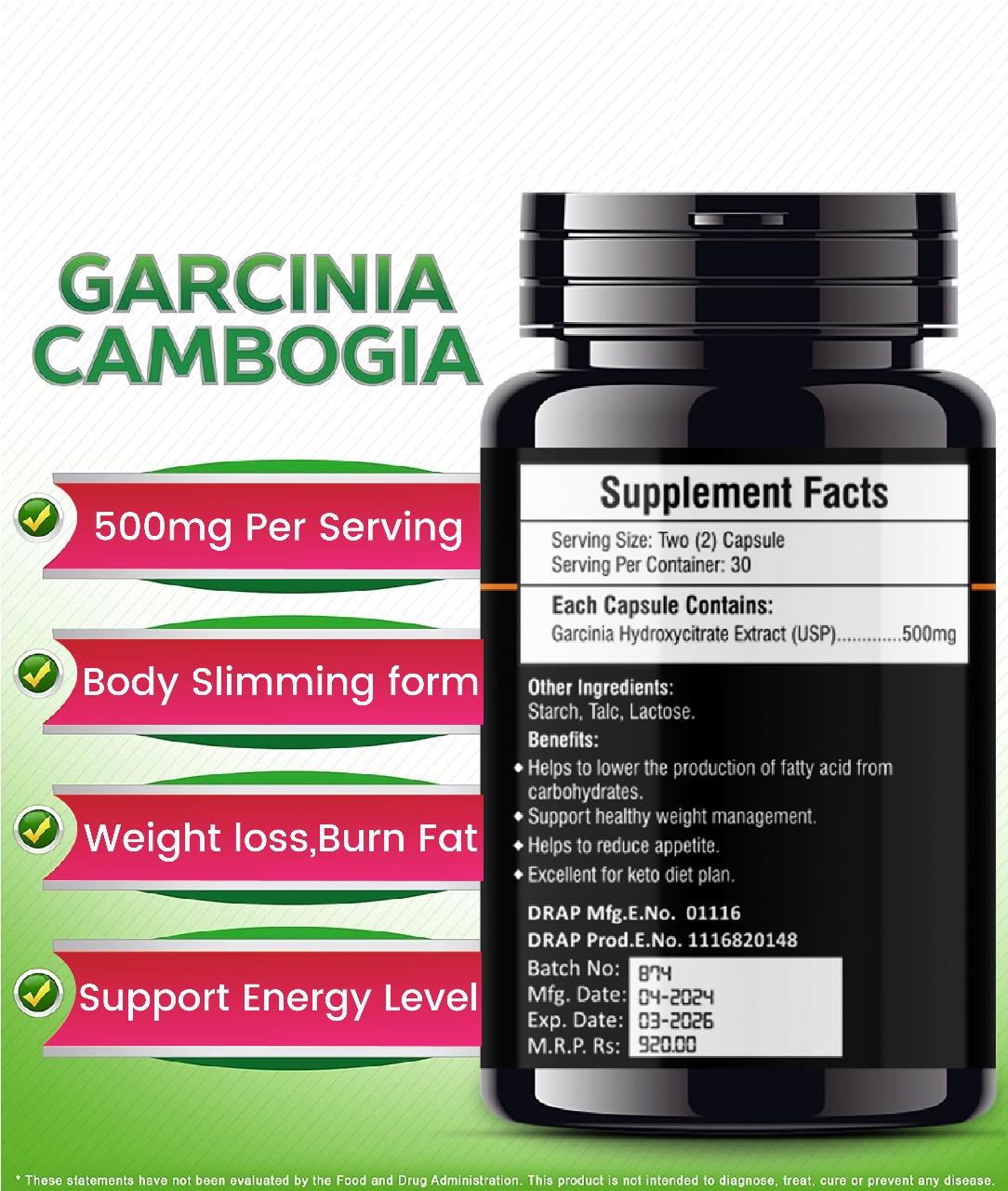 DR MED Mevital-M Garcinia Cambogia Capsules For (Loss Weight, Burns Fat, Control Appetite) 30 Capsules