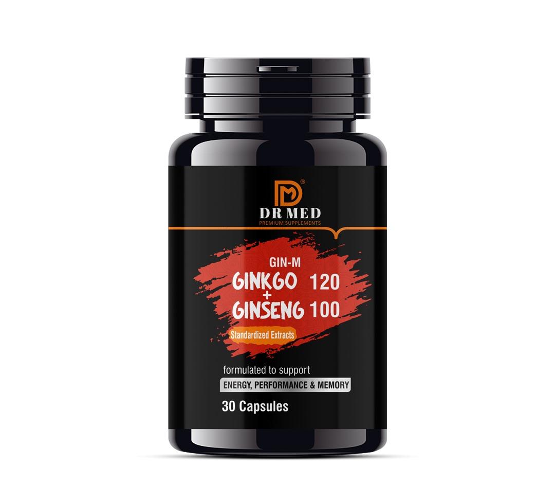 DR MED Ginkgo + Ginseng ( Energy, Performance & Memory ) 30 Capsules.