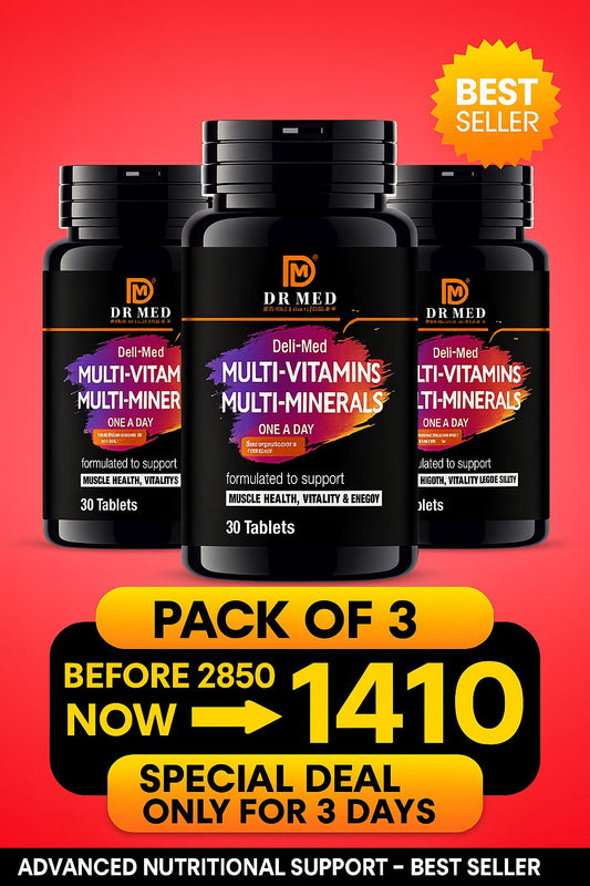 DR MED PACK OF 3 Deli-Med Multi-Vitamins & Minerals (Immunity, Energy Realse, Vitality, Skin & Hair