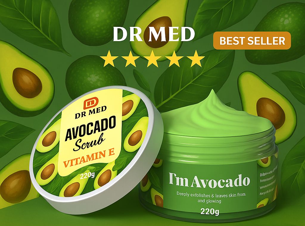 DR MED Glow Pack – Shea Sugar Scrub, Avocado Vitamin E Scrub, Turmeric + Vitamin C Clay Mask & Tea Tree Night Clay Mask (4-in-1 Skincare Set)