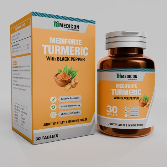 "Mediforte Advanced Turmeric Curcumin Formula with Black Pepper Extract – High Potency Antioxidant Support for Joint Health, Inflammation Relief, and Enhanced Absorption"