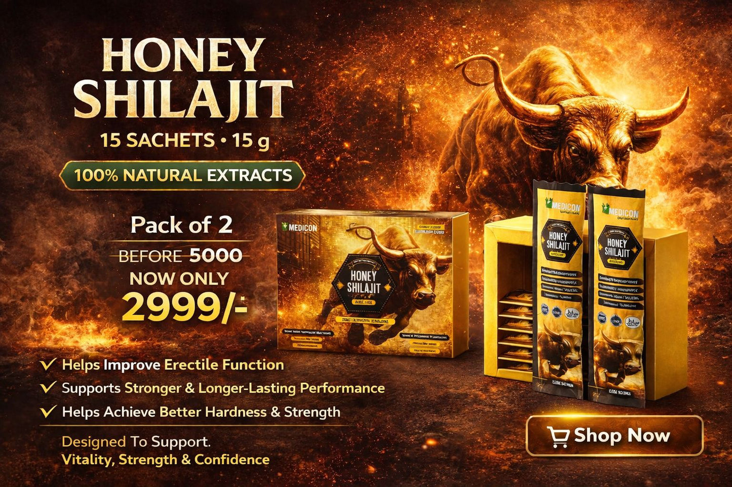 Pack of 2 "Honey Shilajit Plus Ginseng – Natural Energy, Strength & Vitality Formula"