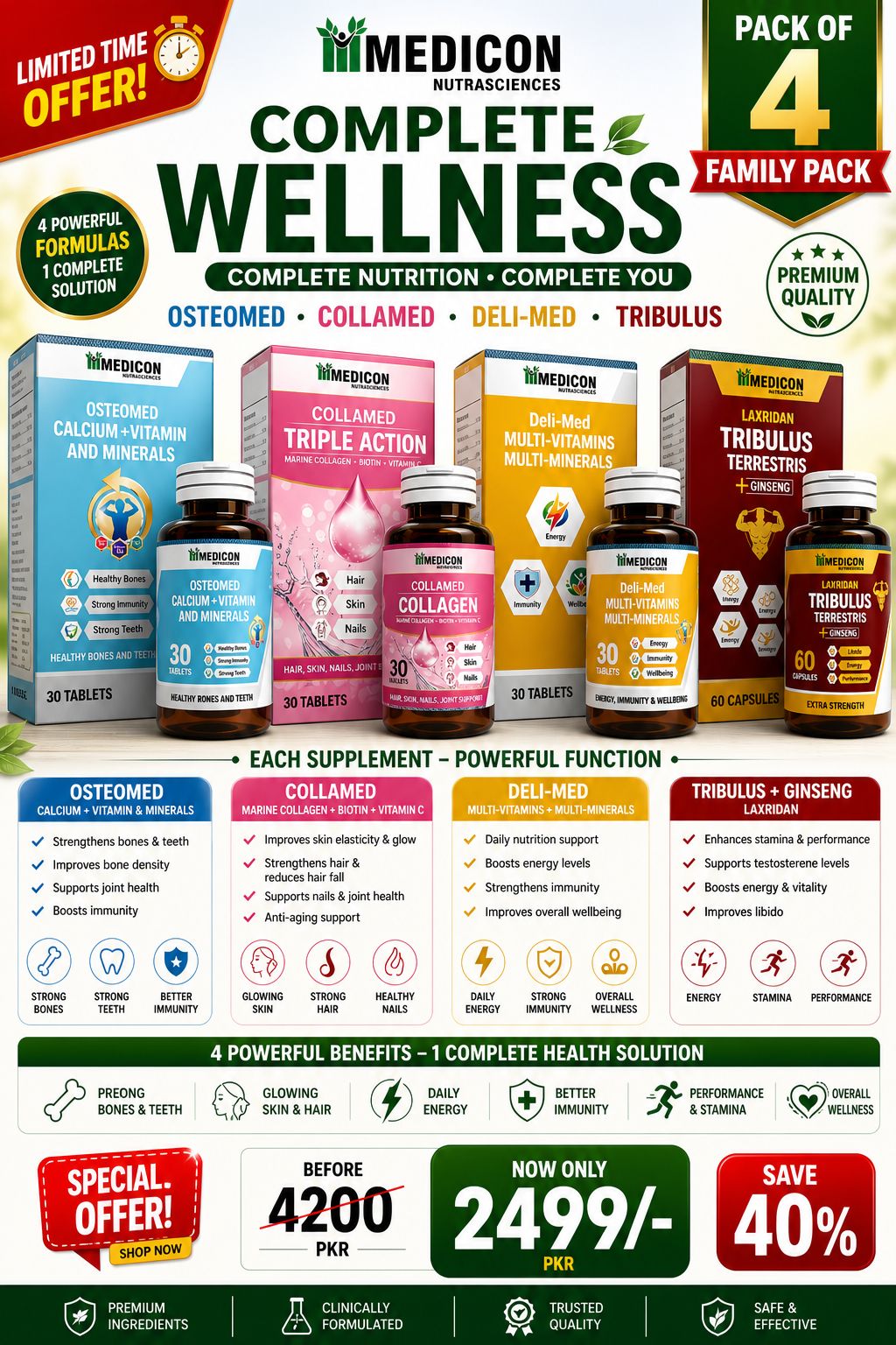 Complete Family Wellness Pack – Strong Bones, Healthy Skin, Immunity & Stamina Support
