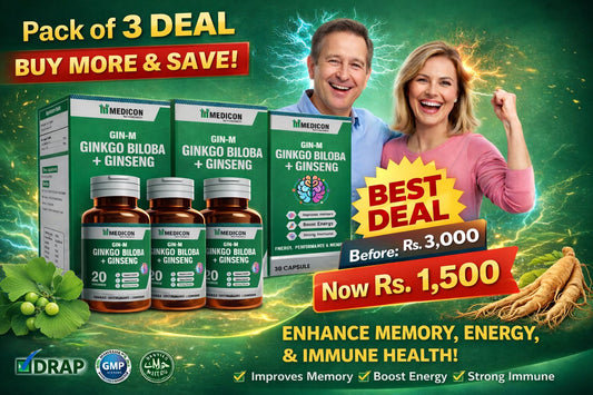 GIN-M (Ginkgo Biloba): Pack of 3 Boost Energy, Strengthen Immunity, and Enhance Memory Naturally 90 Capsules