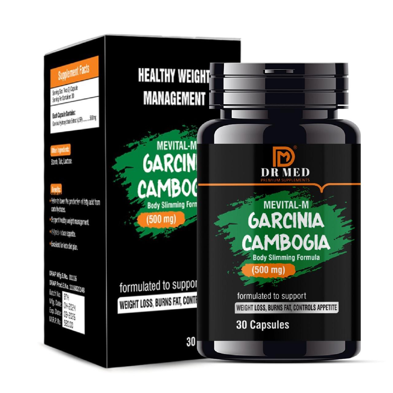 DR MED PACK OF 3  Mevital-M Garcinia Cambogia Capsules For (Loss Weight, Burns Fat, Control Appetite) 30 Capsules