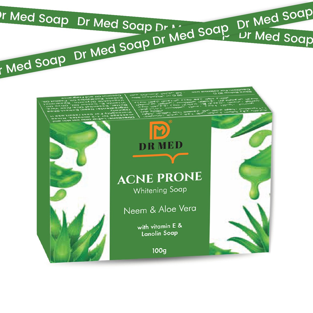 DR MED Acne Prone Whitening soap Vitamin E (Neem & Aloe Vera) 100g.