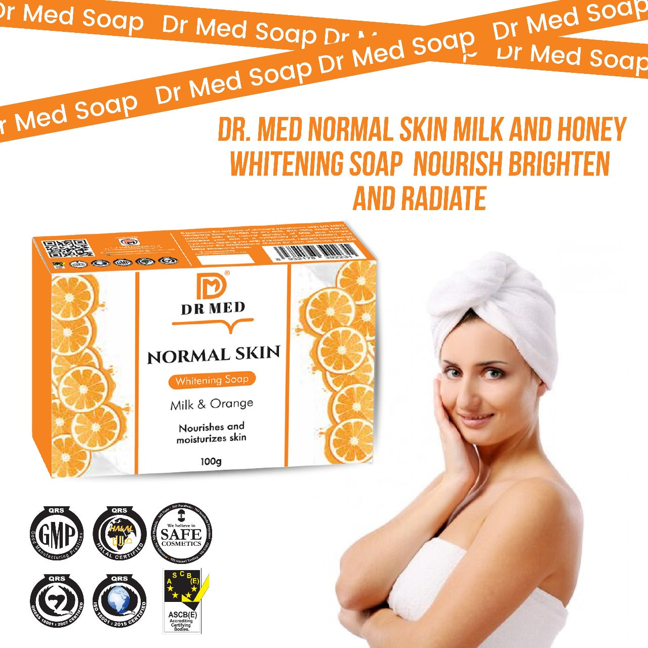 DR MED Normal Whitening Skin Soap (Milk & Orange) 100g.