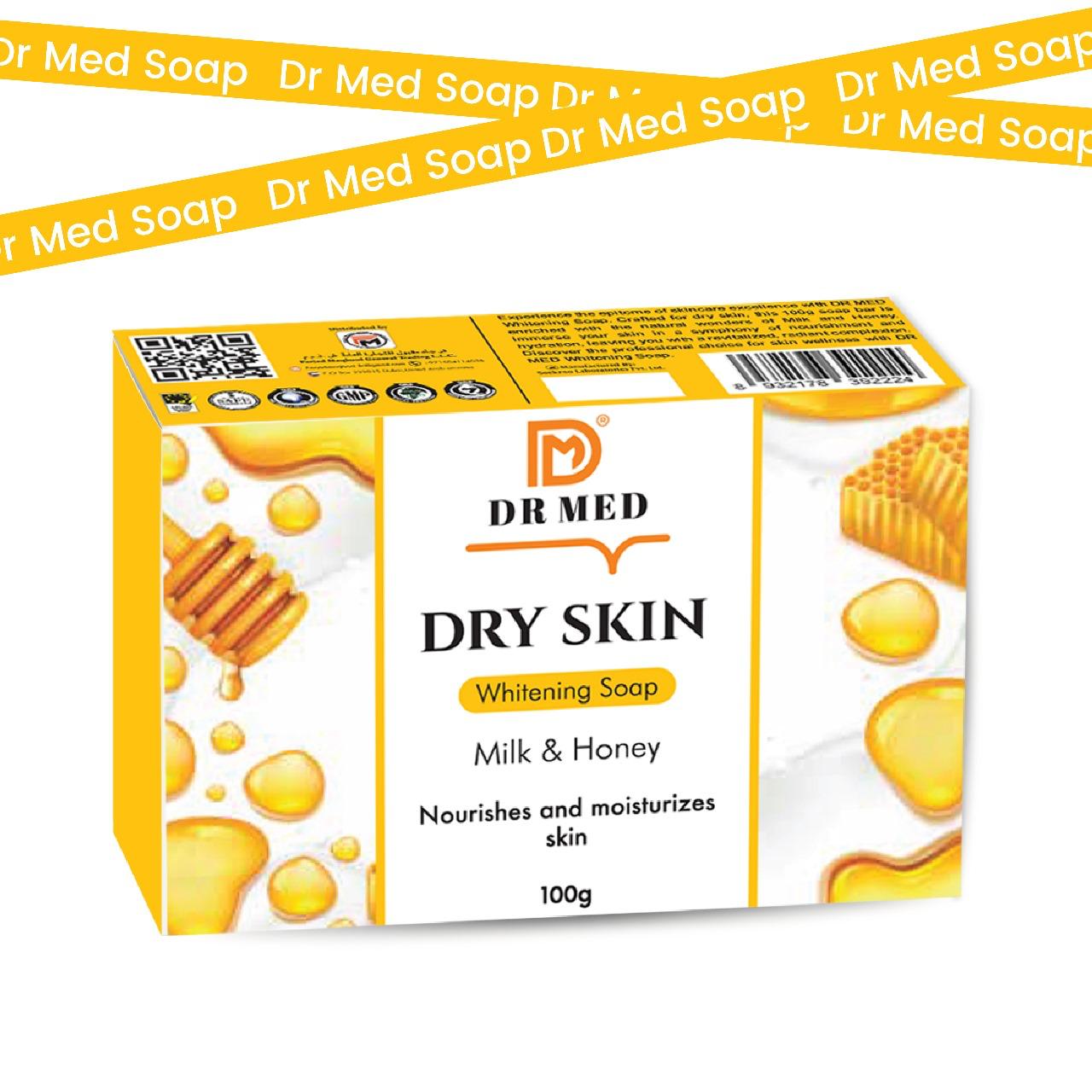 DR MED Dry Skin Whitening Soap (Milk & Honey) 100g.