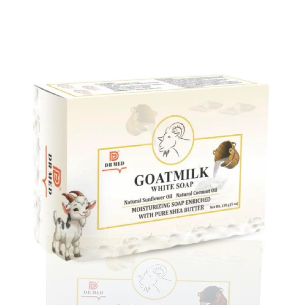 DR MED Goat Milk White Soap - Natural Sunflower Oil, Natural Coconut Oil With Pure Shea Butter 130g.