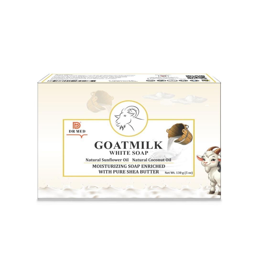 DR MED Goat Milk White Soap - Natural Sunflower Oil, Natural Coconut Oil With Pure Shea Butter 130g.