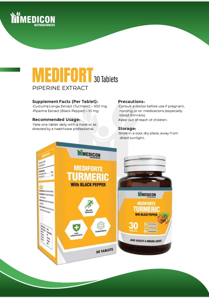 "Mediforte Advanced Turmeric Curcumin Formula with Black Pepper Extract – High Potency Antioxidant Support for Joint Health, Inflammation Relief, and Enhanced Absorption"