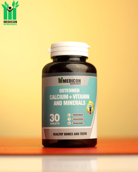 "Osteomed Advanced Calcium Plus Vitamin D3 and K2 Essential Minerals – Comprehensive Bone Health Support for Stronger Bones and Improved Absorption" 30Tablets