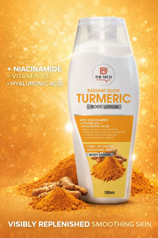 Turmeric Body Lotion with Niacinamide (Vitamin B3) + Hyaluronic Acid – Skin Brightening, Deep Hydration & Dark Spot Removal – 100ml