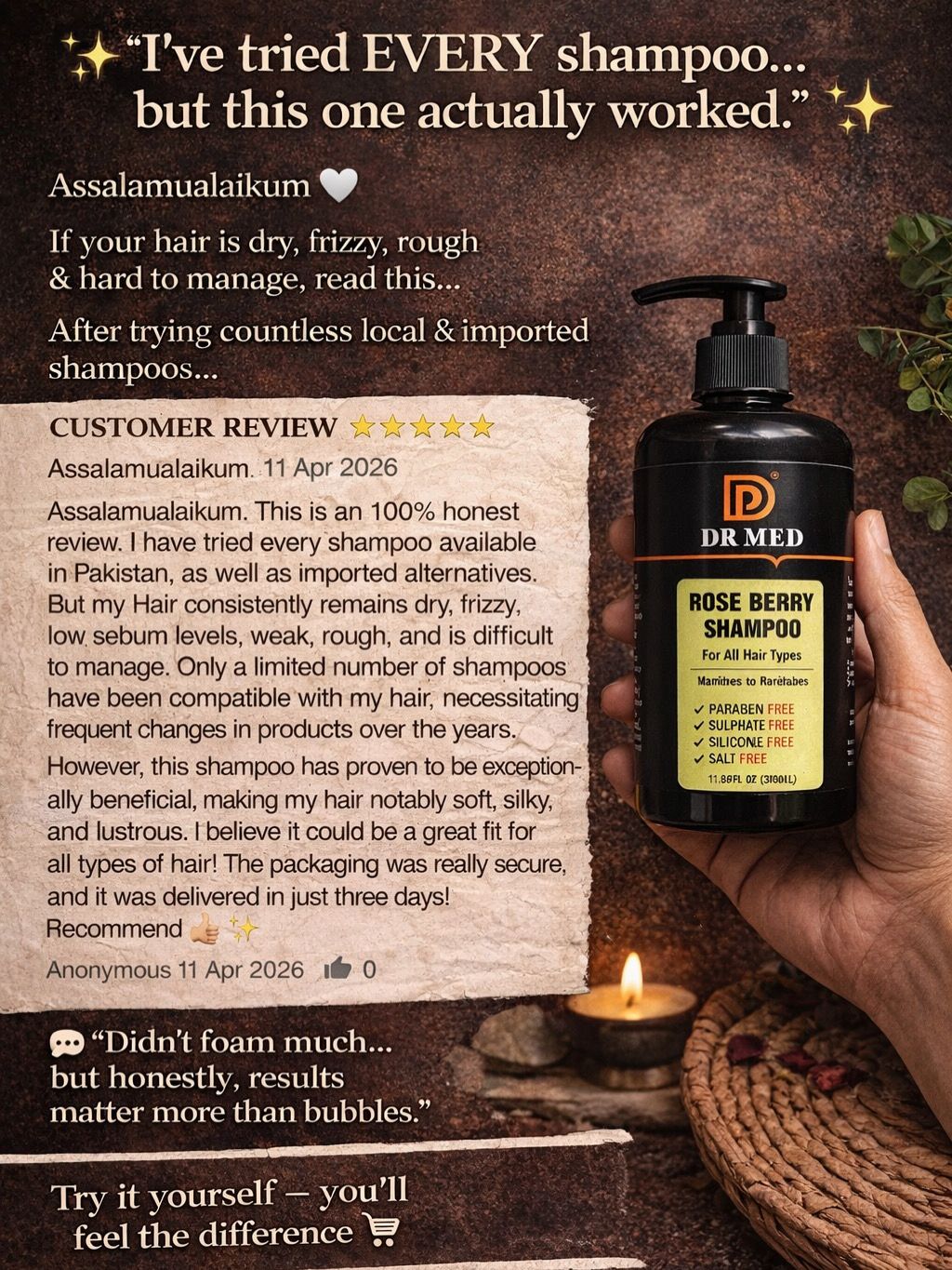 "DR MED Rose Berry Shampoo: Nourishing Care for Vibrant Hair - 350ML"
