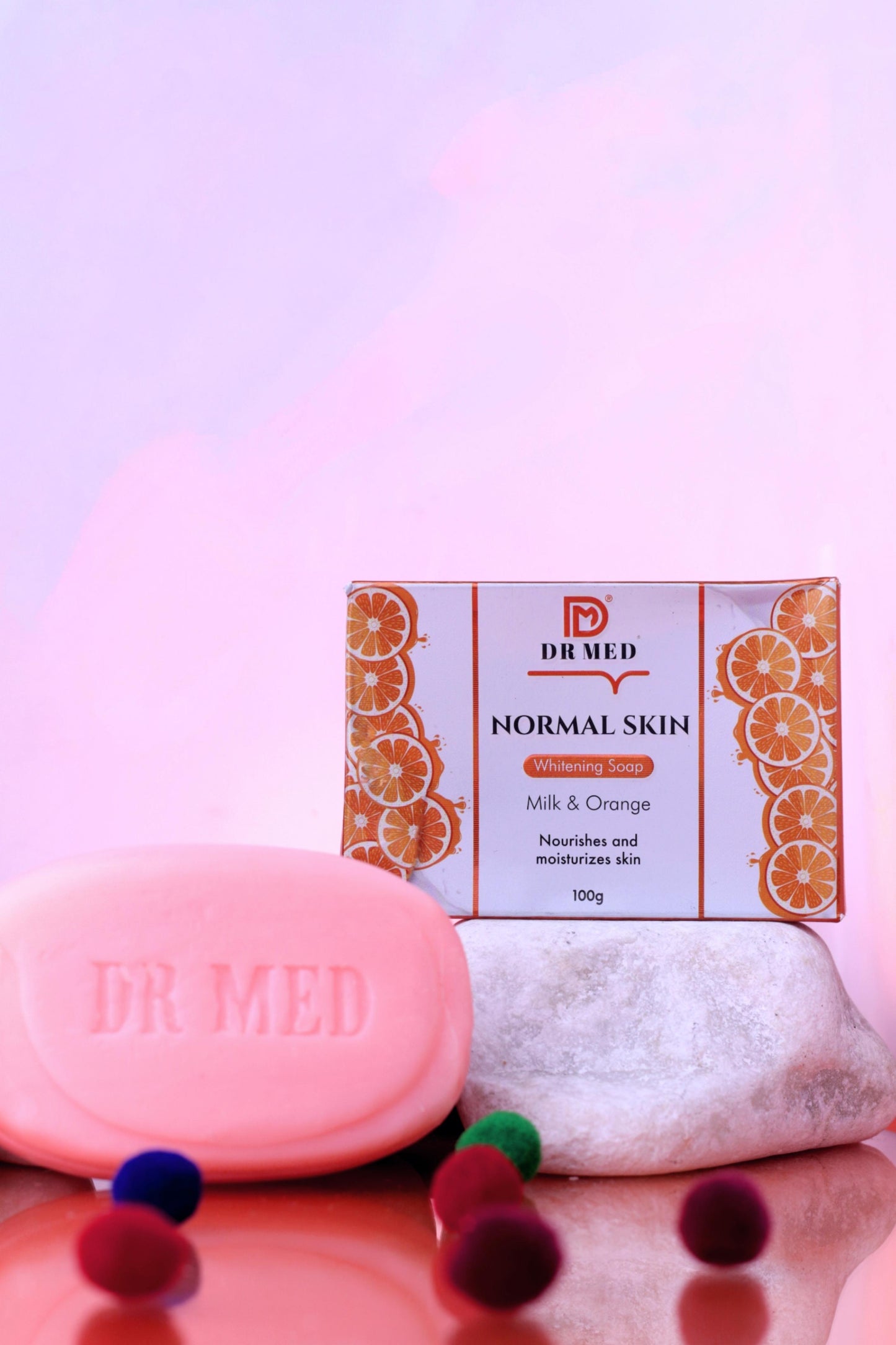 DR MED Normal Whitening Skin Soap (Milk & Orange) 100g.