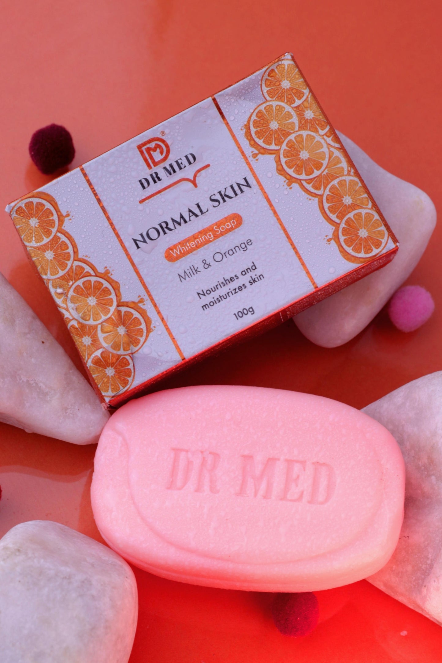 DR MED Normal Whitening Skin Soap (Milk & Orange) 100g.