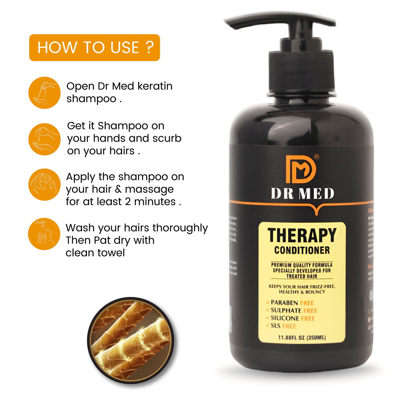 "DR MED Therapy Conditioner: Restorative Care for Strong, Healthy Hair - 350ML"